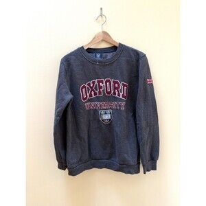 Oxford University Official Mens M Gray Maroon Sweatshirt w/Crest Crewneck Vtg